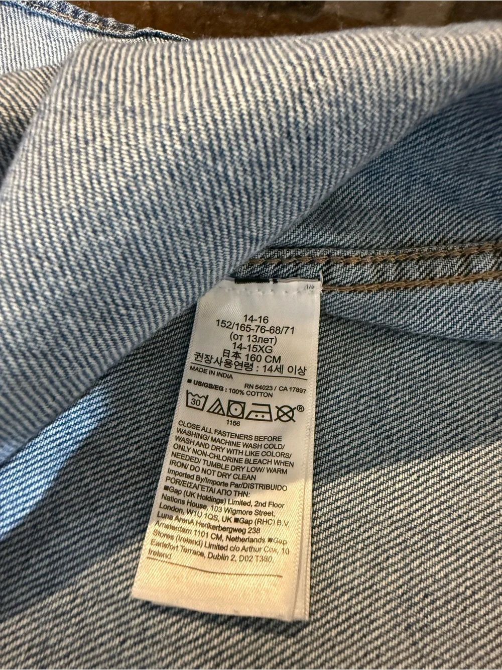 GAP Blue Denim Overshirt / Shacket - Light & Medium Blue